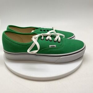 Vans Authentic Mens 9 Green Athletic Skateboard Canvas TC9R Shoes Sneakers
